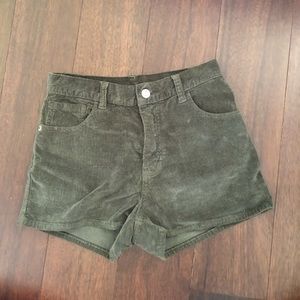 Dark Olive Cord Shorts